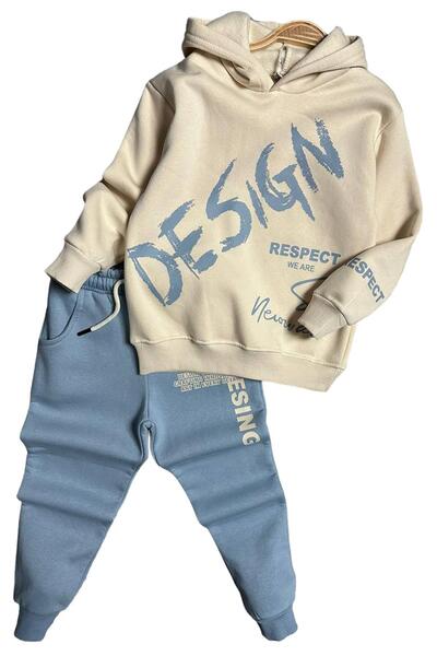 Riccotarz Σετ αθλητικής φόρμας Boy's Double Printed Respect Design Text Raster Ice Blue