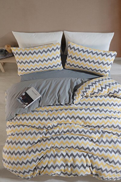 Zeynep Tekstil طقم غطاء لحاف ووسادة مزدوج من القطن - بدون أربطة