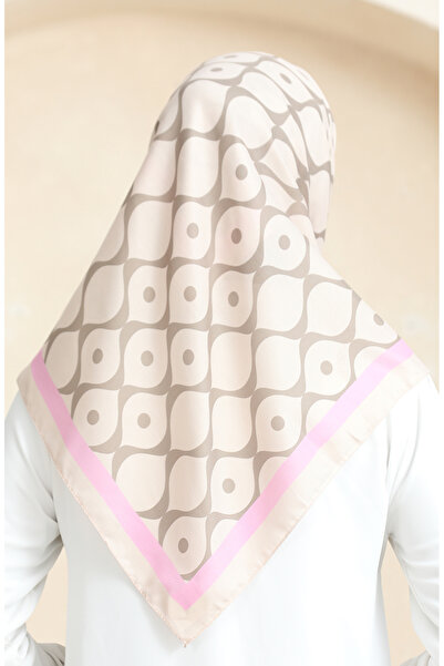 sefamerve Beige Milk Brown Soft Cotton Scarf - 19090-07