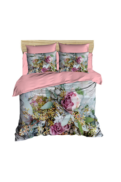 Fabeteks Roses and Adornment 3D Digital Double Duvet Cover Set
