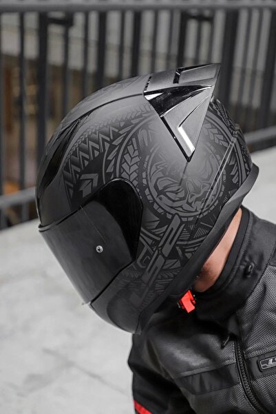 LS2 Rapıd 2 Race Takaroa Mat Siyah Kask