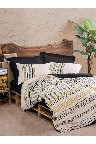 Cotton Box Set cuvertură dublă Elvira Black Ethnich