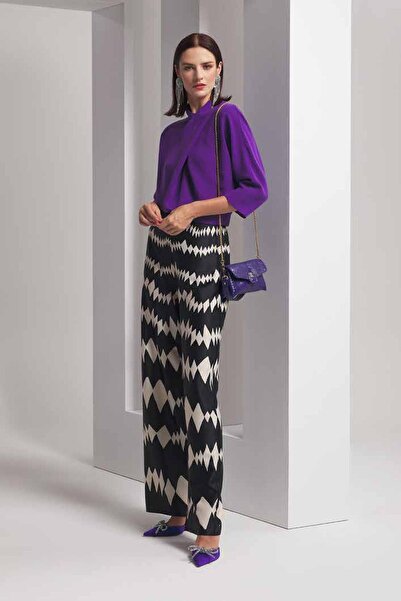 EXPLOSION Desenli Saten Bol Paça Pantolon