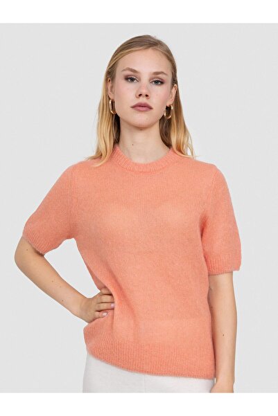 Serianno Yarı Transparan Bisiklet Yaka Kazak KZK8524SOMON