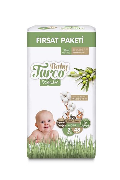 Baby Turco Doğadan Opportunity Pack - Baby Diapers Size 2 Mini, 48 Pieces