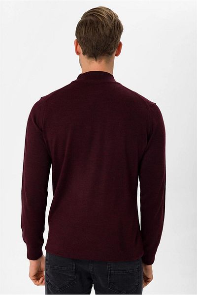 SÜVARİ Süvari Comfortable Fit Half Fisherman Wool Burgundy Knitwear