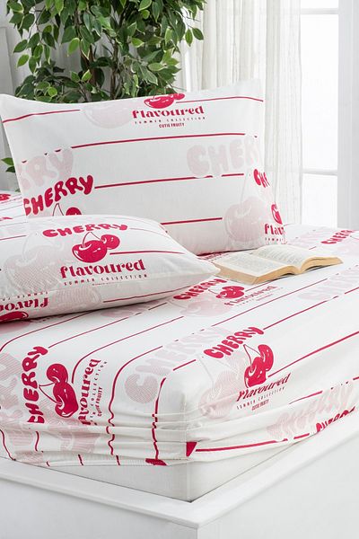 Lydia Home Printed Ranforce Fabric Elastic Fitted Padded Sheet Set