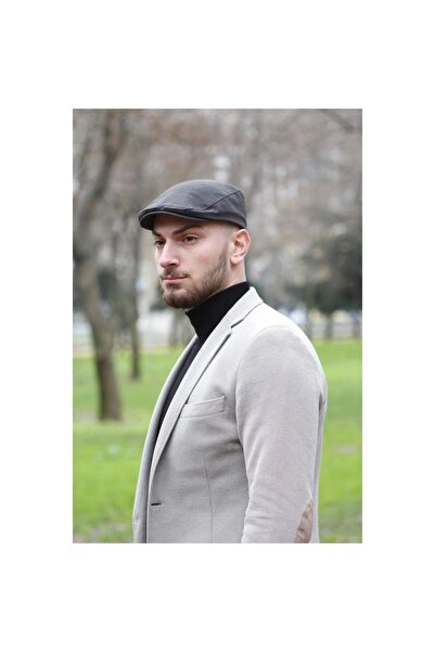 Bay Şapkacı Kışlık Erkek İtalyan Kasket Siyah NC 7811
