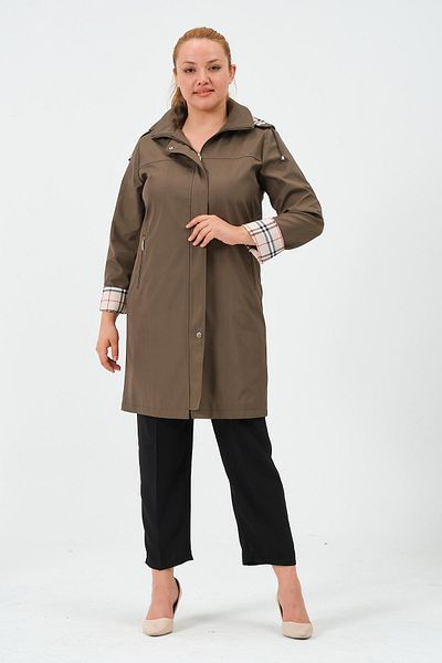 GLR&GYM Semra Women's Large Size Lined Seasonal Trench Coat