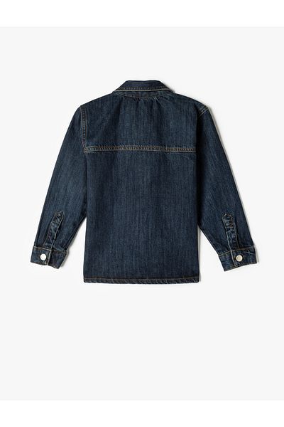 Koton Cămașă din denim cu nasturi din bumbac - Buzunar unic 5wkb20008td
