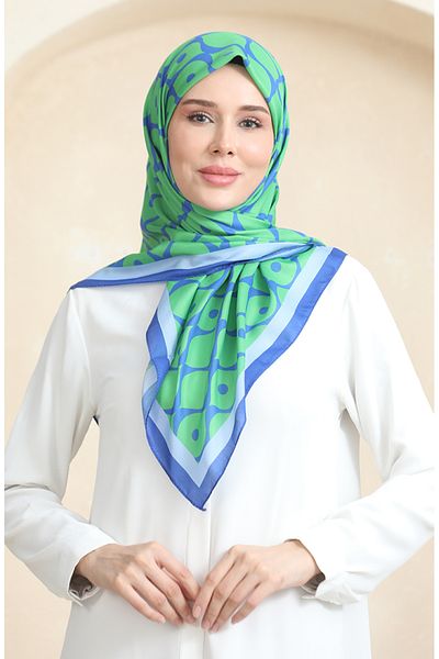 sefamerve Μαλακό βαμβακερό κασκόλ Green Saks - 19090-23