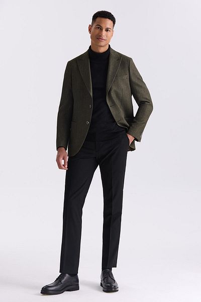 Jakamen Αθλητικό μπουφάν Khaki Slim Fit με μυτερό γιακά