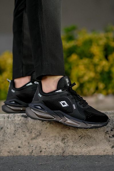 SOLAZER Men's Black White Sneaker Casual Sports Shoes 035