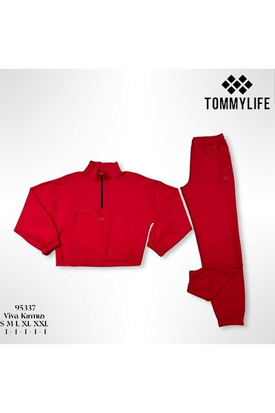 TOMMY LIFE Γυναικεία αθλητική φόρμα με φερμουάρ