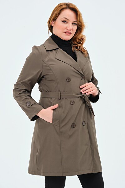 GLR&GYM Camellia Women's Large Size Hijab Seasonal Summer Lined Trench Coat