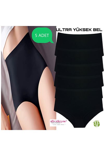Afrodizyac Συσκευασία 5 Ultra High Waist Black Bamboo Bato (ΕΞTRA Απαλό ΚΑΙ ΕΥΕΛΙΚΤΟ)