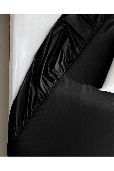 Madame Coco Σεντόνια Manon Single 100% βαμβακερά ελαστικά σεντόνια Ranforce - Μαύρο