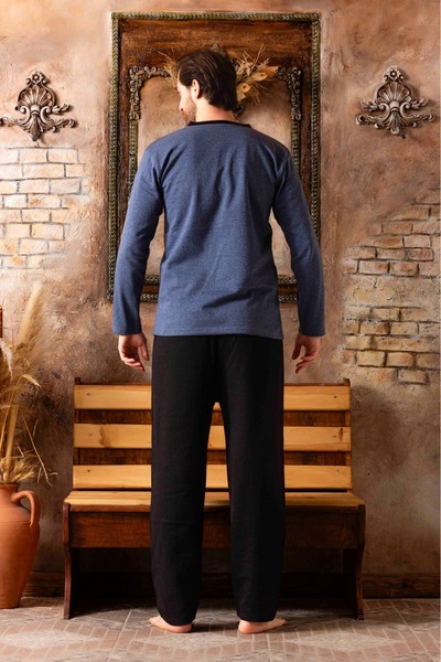 CALİA 2 Thread Interlock Ribbed Long Sleeve Winter Men's Pajamas Set New Season