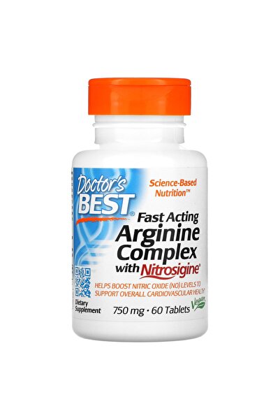 Doctor's Best Fast Acting Arginine Complex, 60 Tablets, 750 mg
