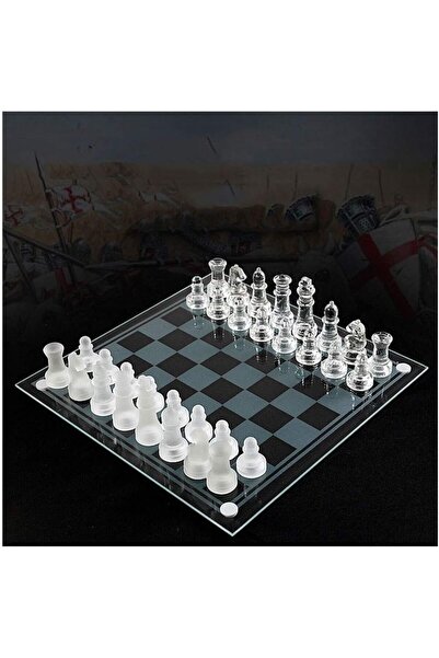 Genel Markalar Glass Chess Cam Satranç Takımı Kullanışlı Dekoratif Şık Hediye...