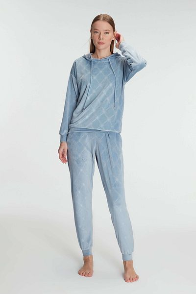 Anıl 11301 Set de pijamale pentru femei cu glugă cu mânecă lungă