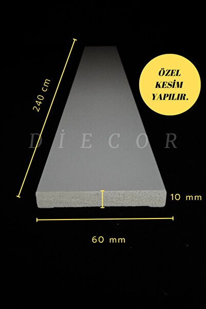 DİECOR Dekoratif Boyanabilir 1 Adet 6 cm Düz Polistren Duvar Çıtası