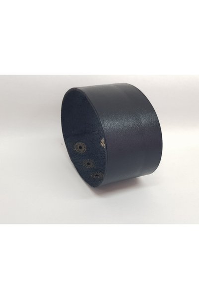 aysefe Plain Leather Bracelet 4 cm Large Ottoman Bracelet
