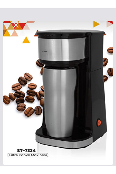 Home Çikarılabilir Filtreli Çelik Sızdırmaz Termoslu Filtre Kahve Makinesi