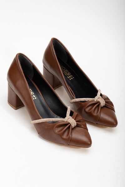 MaskButik Tan Selis Heeled Shoes