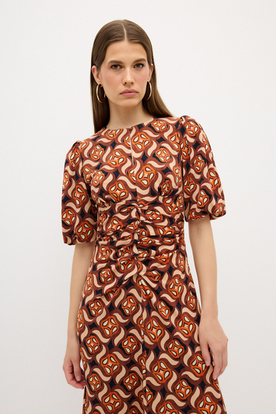adL Gathered Patterned Dress