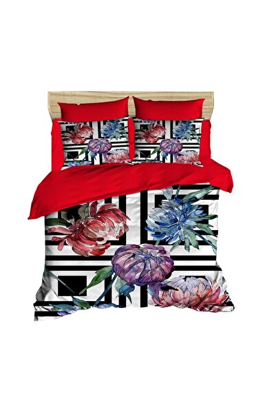 Fabeteks Japanese Chrysanthemum Flowers 3D Digital Double Duvet Cover Set