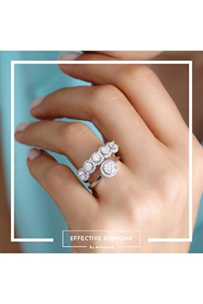 Effective Diamond Büyülü Işıltı Beştaş Gümüş Yüzük