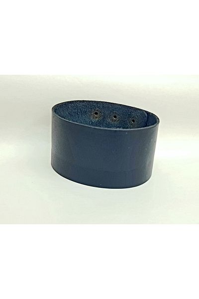 aysefe Plain Leather Bracelet 4 cm Large Ottoman Bracelet