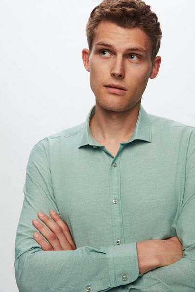 Twn Slim Fit Πράσινο πουκάμισο Oxford