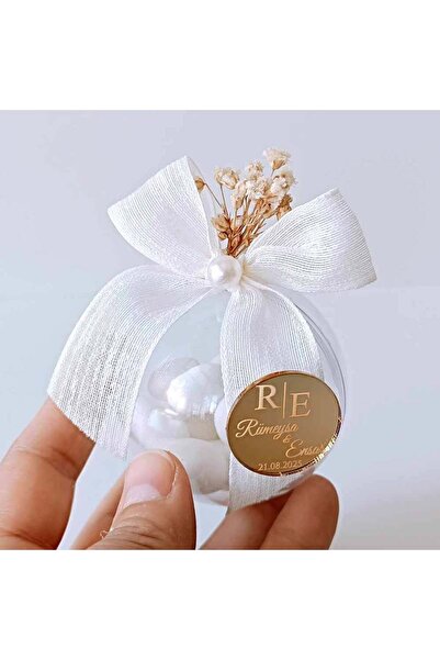 Mekece Nikah Şekeri Hediyeliği Şekerli Küre Mika Kutu Nks-246 - 50 Adet