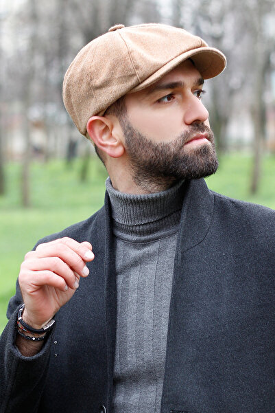 Bay Şapkacı Erkek Peaky Blinders İngiliz Kasket Camel 7440