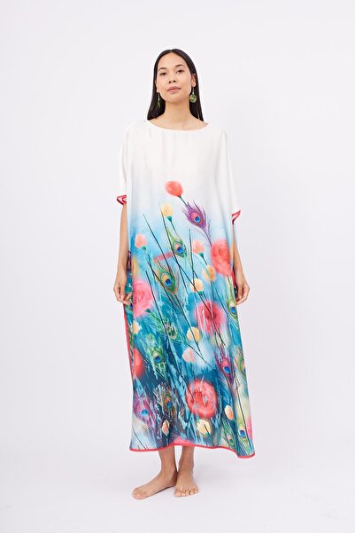 Peraluna Sprıngfıeld Long Dress Baskılı Saten Kadın Uzun Elbise - Çok Renkli