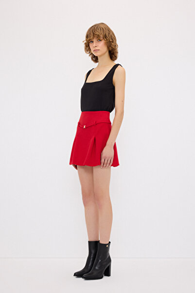 adL Pileli Mini Etek