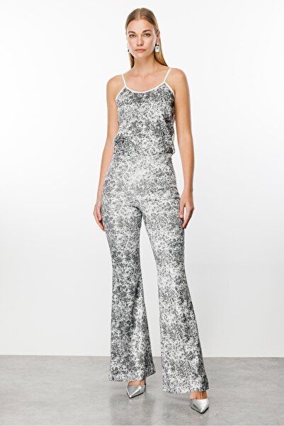 Moda İlgi Modailgi İspanyol Paça Pul Payet Pantolon - 7538 Siyah