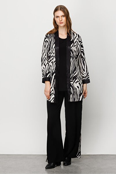 Moda İlgi Modailgi Yanları Şeritli Beli Lastikli Pantolon Siyah