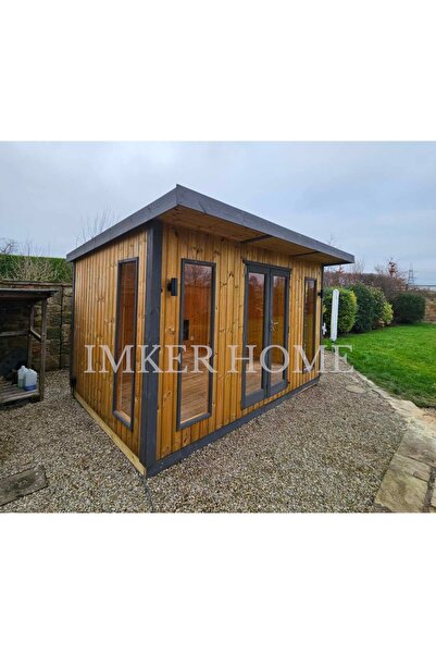 IMKER HOME 12 m2 Ahşap Ev Bungalov Kulübe Bağ Evi Prefabrik Kış Bahçesi Mobil...