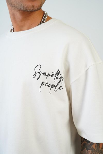 king brich Kingbrich Oversize Double Face T-Shirt - Crew Neck, Front and Back Printed