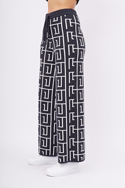 Peraluna Maze Trouser Jacquard Organic Cotton Women's Trousers - Anthracite/Ecru