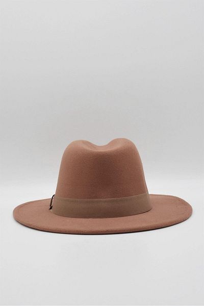 Külah Men's Adjustable Camel Trilby Panama Cap Hat