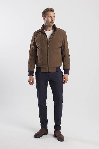 Jakamen Camel Comfort Fit Stand Collar Coat