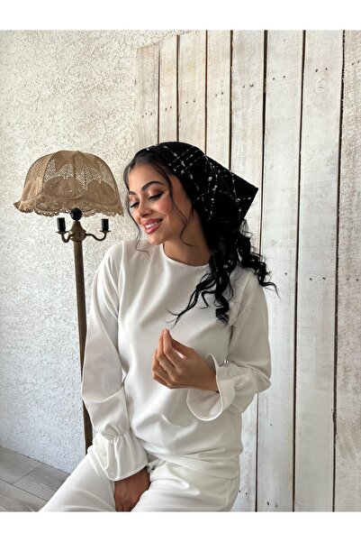 KÜÇÜĞÜM BUTİK Black Color Tweed Bandana