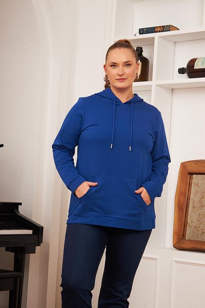 RMG Hooded Plus Size Saks Sweatshirt