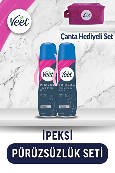 Veet Professional Çanta İpeksi Pürüzsüzlük Seti(Professional Tüy Dökücü Sprey...