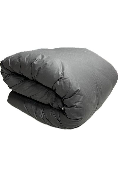 Clasy Ranforce Quilt Double Double Color Anthracite - White Double Color Plain Patterned