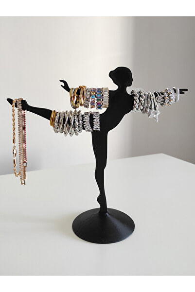 magicland حامل مجوهرات بلاستيكي صلب بتصميم راقصة باليه مزخرف - منظم لحلقات/أق...